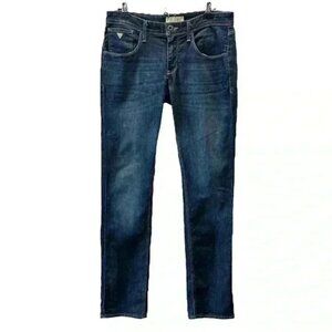 Guess Mens Vermont Slim Straight Leg Jeans Blue Size 31 Waist 34 Inseam